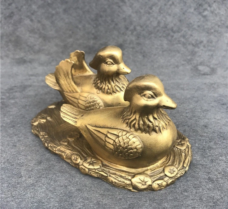 Sculpture bronze Collectibles Retro Crafts Decoration handcraft -mandarin duck | Дом и сад