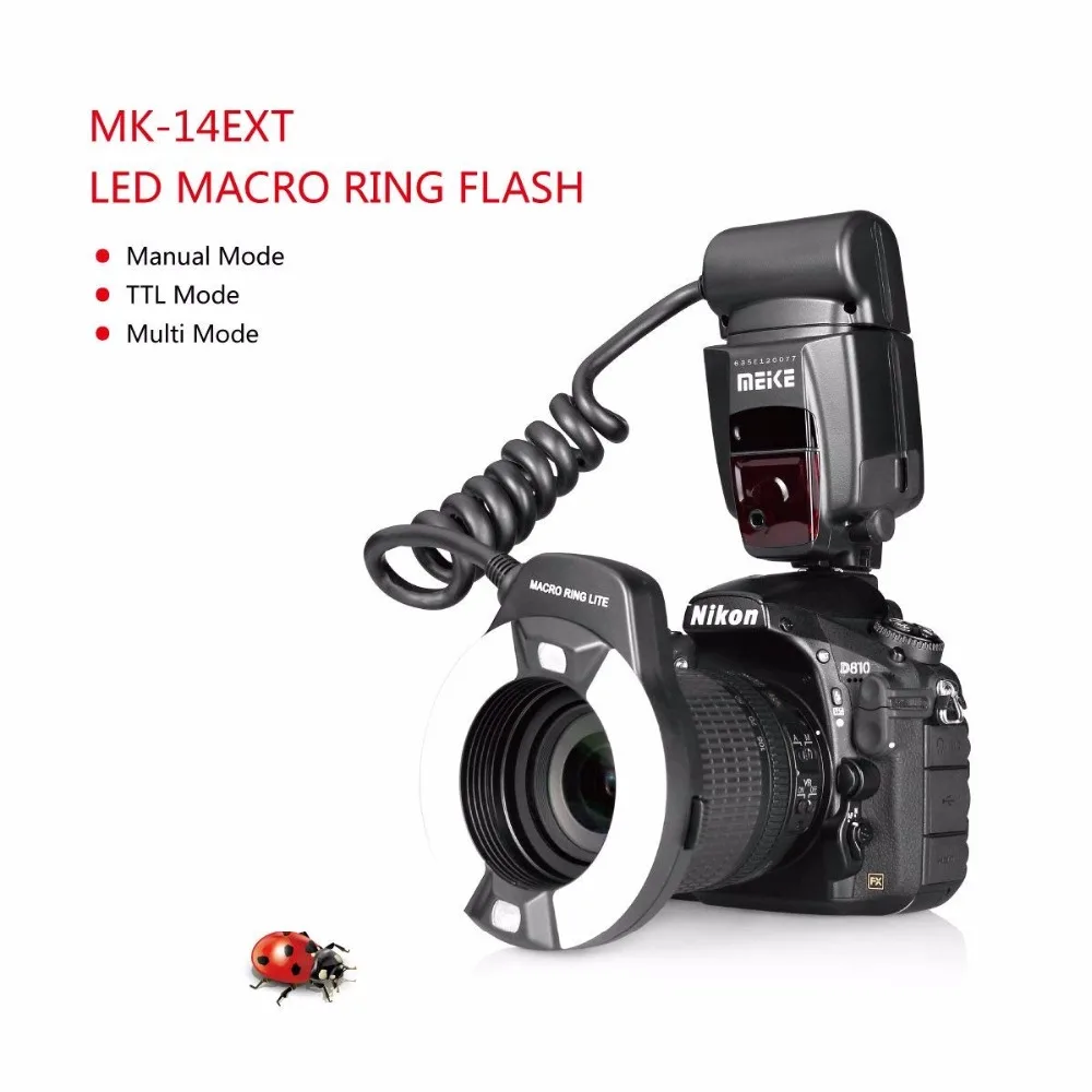 Кольцевой флеш-светильник MEIKE кольцевой светильник для Nikon D80 D300S D600 D700 D800 D800E D3000