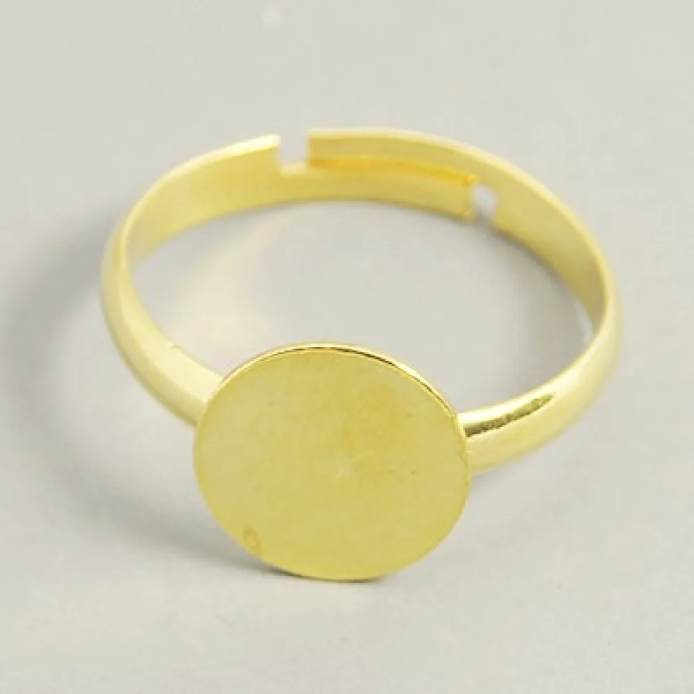 Регулируемая пустая основа для кольца латунная подкладка золотой основание