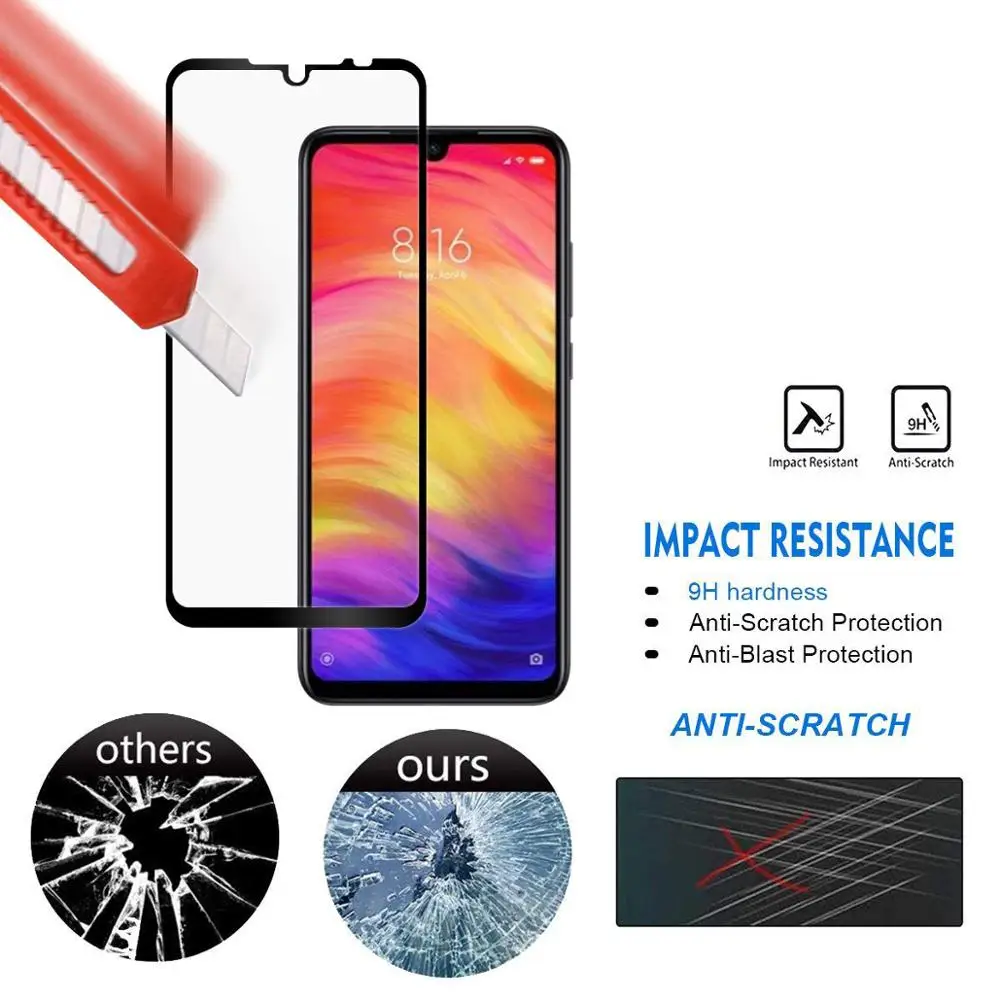 Защитное 3D стекло для Xiaomi redmi note 7 закаленное|Защитные стёкла и плёнки телефонов| |