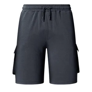 Модные мужские шорты с завязками, однотонные свободные однотонные шорты с карманами, спортивные Прямые мужские костюмы, повседневная одежда c0430