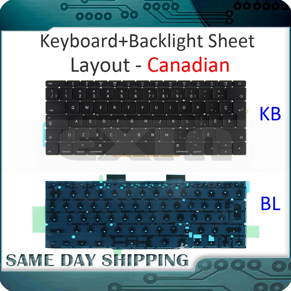 Клавиатура A1708 для Macbook Pro Retina 13 дюймов Канадская Канада с подсветкой EMC 3164 2974 MLL42
