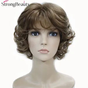 Мощные красивые синтетические парики женские кудрявые концы короткий волоконный парик с многослойной челкой 17 цветов