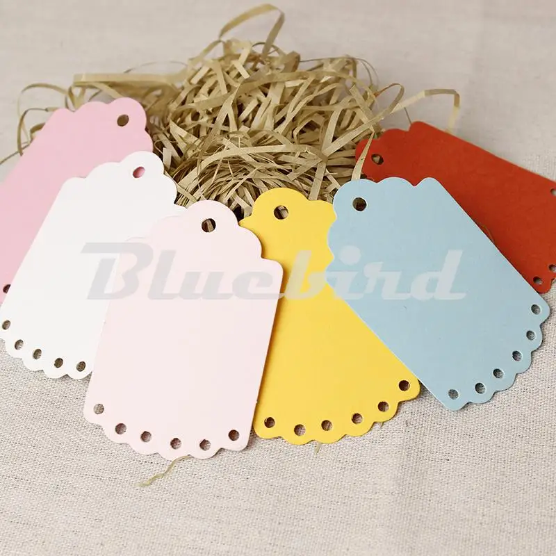 

100X Mixed Colorful Gift Cards Tags With Swirl Edges For Scrapbooking Paper Crafts/Card Making/Wedding Decorations/Packaging Tag