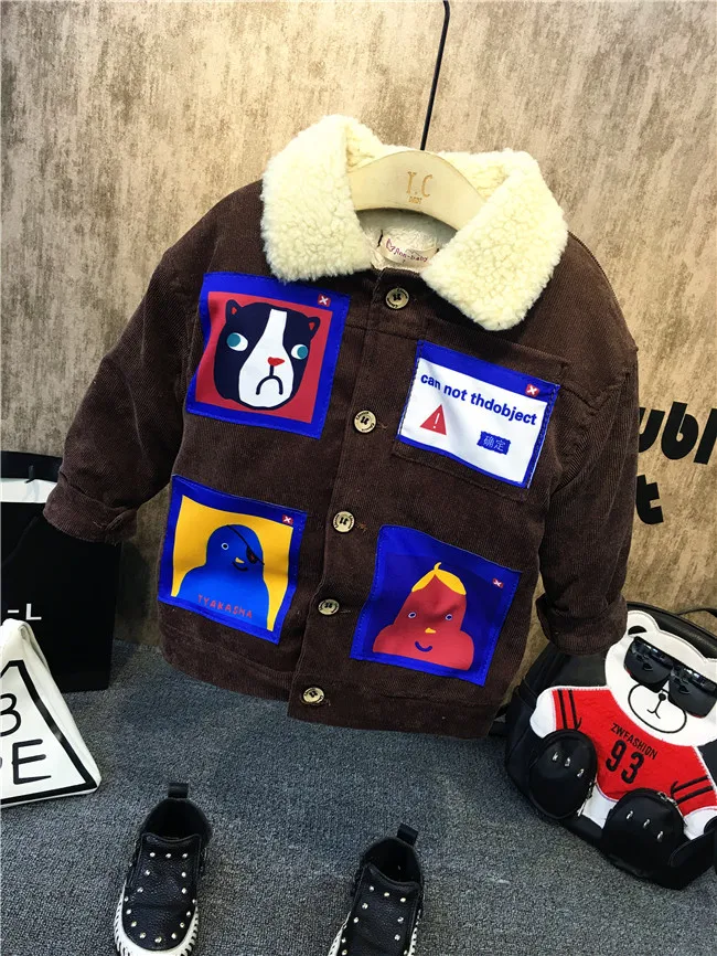 Fashion Autumn Winter Children Boys clothing Sets Baby Thickened Plus Jacket + Plush Sweater+ Jeans 3Pcs/Sets Kids Clothes |