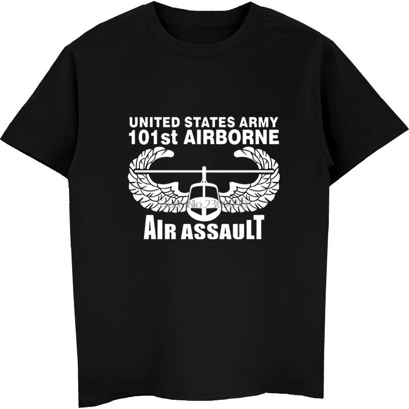 Новый армии США 101st Airborne воздуха штурмовые для мужчин футболка Модная хлопковая с