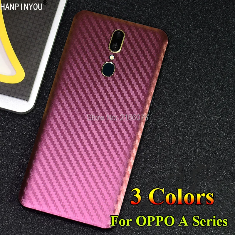 Для OPPO A9 A9X A7 A7X A5 A3 3D градиентная задняя крышка из углеродного волокна наклейка