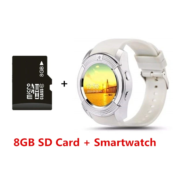 add 8GB SD Card V8 Смарт-часы Bluetooth умные часы с сенсорным экраном наручные часы с камерой/слотом для sim-карты, водонепроницаемые Смарт-часы DZ09 X6 VS M2 A1 - Цвет: add 8GB SD Card