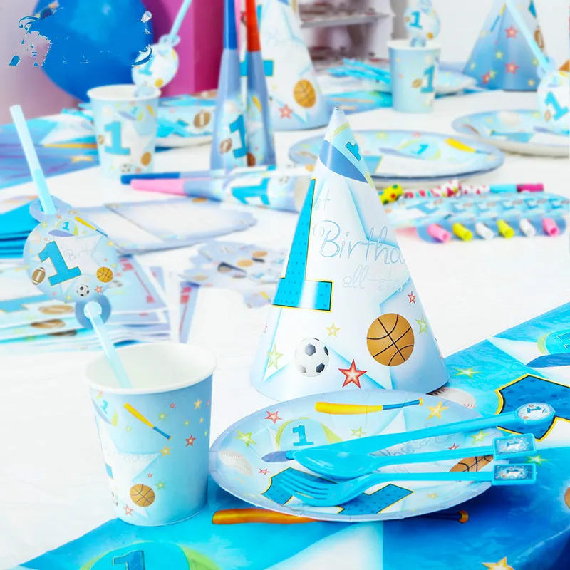 1 год футбольные спортивные вечерние для мальчиков на день рождения|party supplies