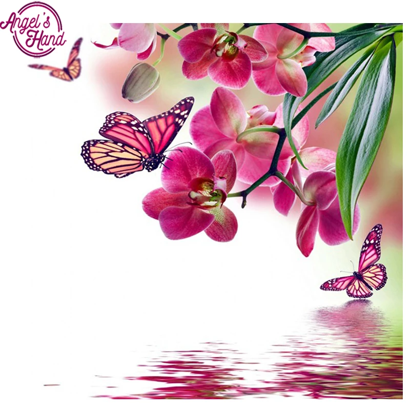 

5d diy diamond embroidery Butterfly flowers diamond painting Cross Stitch full square drill Rhinestone mosaic decoration