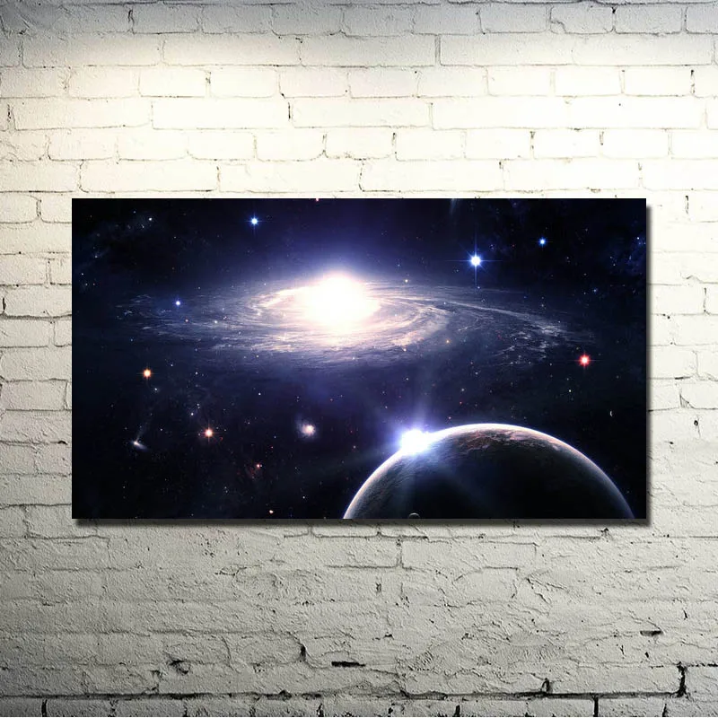 Шелковый постер Галактика Космос Звезды Туманность искусство печать 13x24 24 24x43
