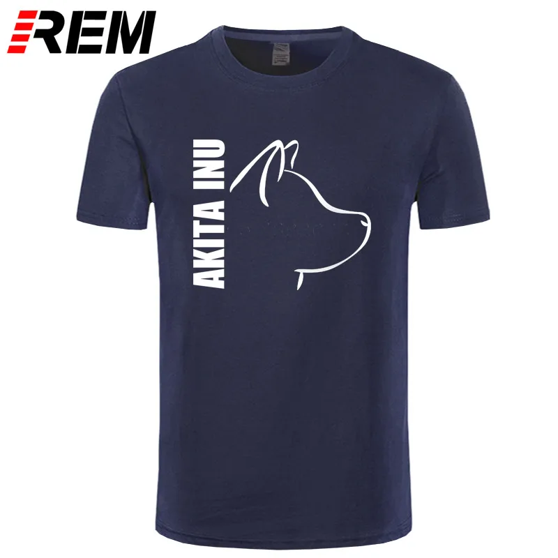 Akita Inu Dog мужские футболки отличные футболки мужские с коротким рукавом хлопок Пользовательские Большие размеры летние футболки для подростков - Цвет: navy white
