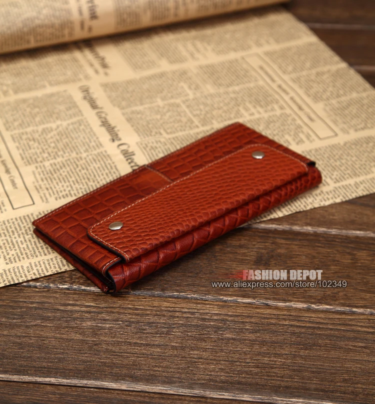 Длинный классический и старый кошелек из натуральной кожи для мужчин винтажный