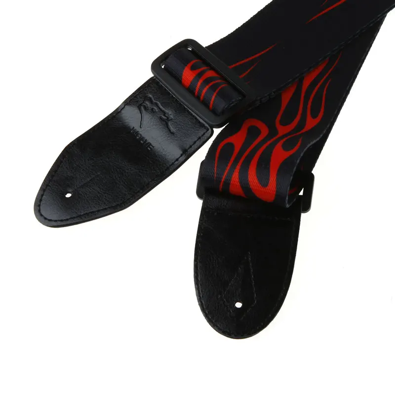 Высококачественный жаккардовый гитарный ремень с кожаными концами Регулируемая