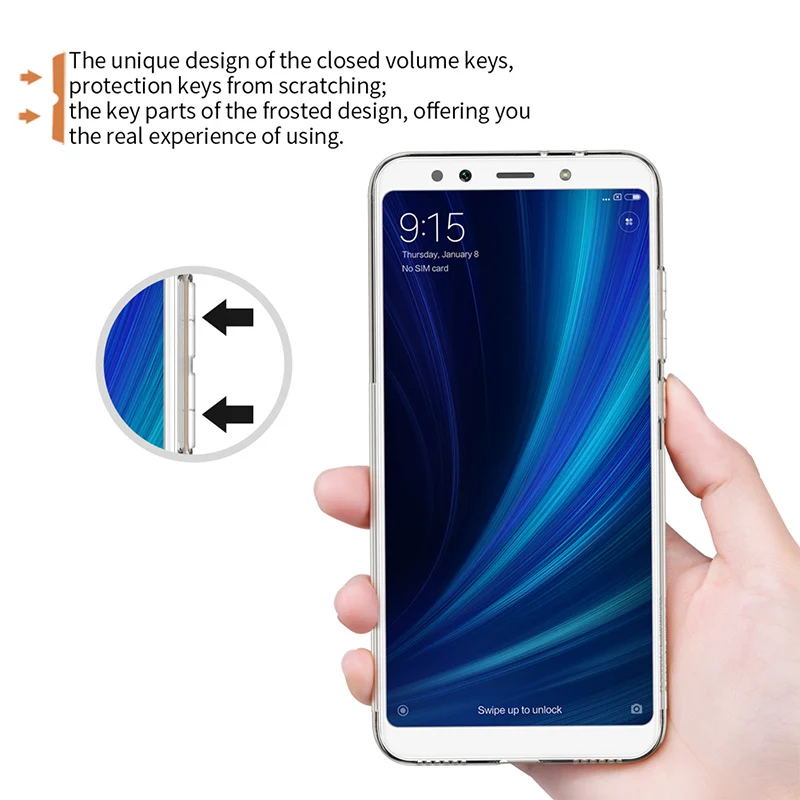 Оригинальный чехол Nillkin для телефона Xiaomi mi A2/6X натуральный мягкий прозрачный ТПУ