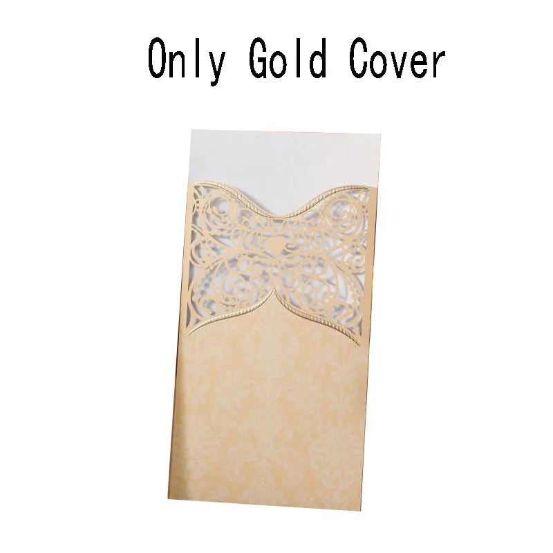 Only Gold 2 Cover 1 шт образец цветочной лазерной огранки свадебные пригласительные открытки элегантные поздравительные открытки для свадебного душа украшения на свадьбу День рождения - Цвет: Only Gold 2 Cover