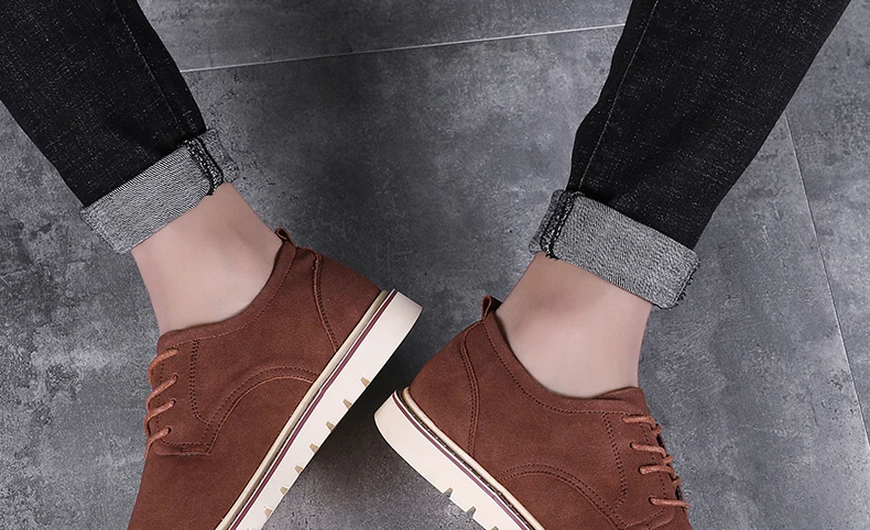 Новые Модные низкие Туфли DR Martens в британском стиле мужская повседневная кожаная обувь Туфли-оксфорды из коровьей замши на шнуровке для джентльменов; большие размеры 47