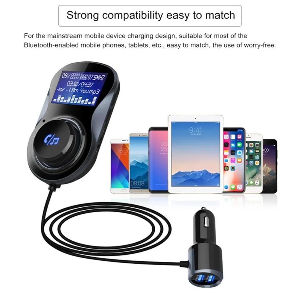 Беспроводной Bluetooth 4 1 Автомобильный MP3-плеер комплект Hands-Free двойной USB