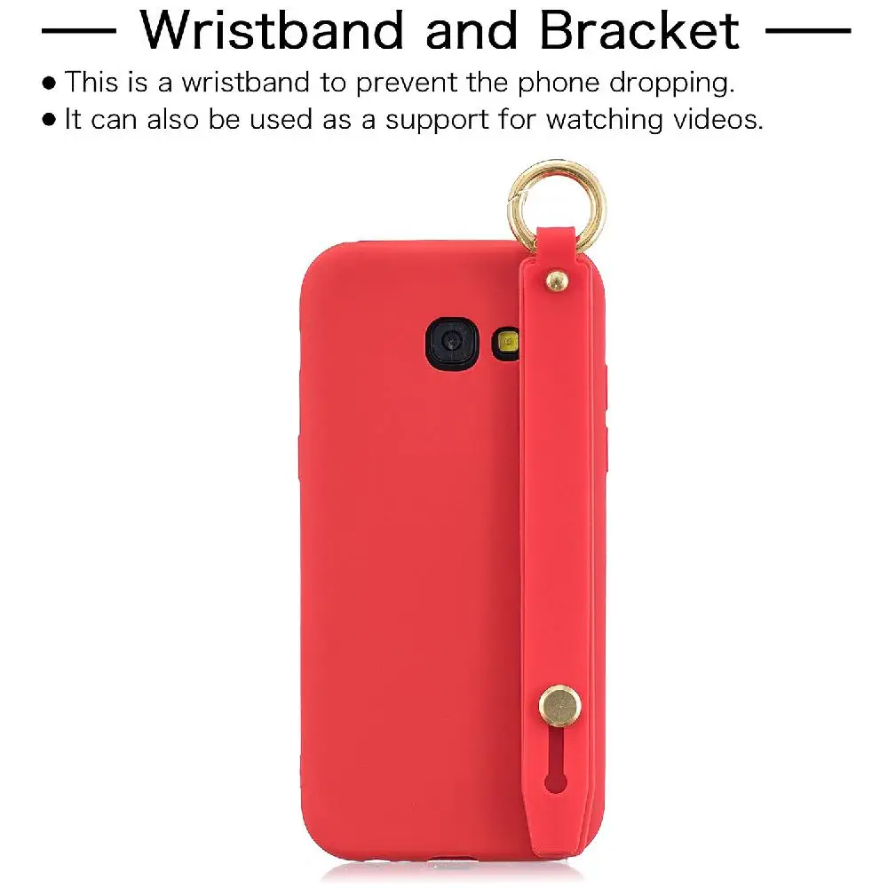 Kuulee For Samsung J4 PLUS Simple Solid Color Chic Wrist Rope Stand Matte TPU Anti-scratch Non-slip Protective Cover Back Case | Мобильные