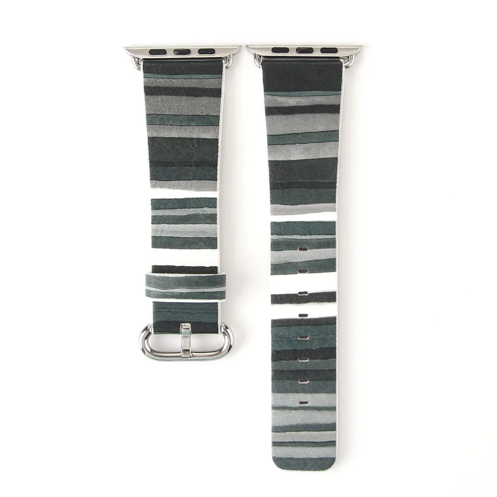 Кожаный ремешок для часов Apple Series 4 Single Tour Stripy Watch 1 2 3 iWatch 38 мм 42 мм|Ремешки часов| |