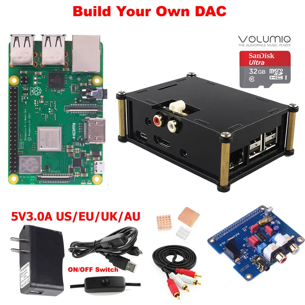 Raspberry Pi 3 Model B + Plus DAC Kit|Демонстрационные стенды| |