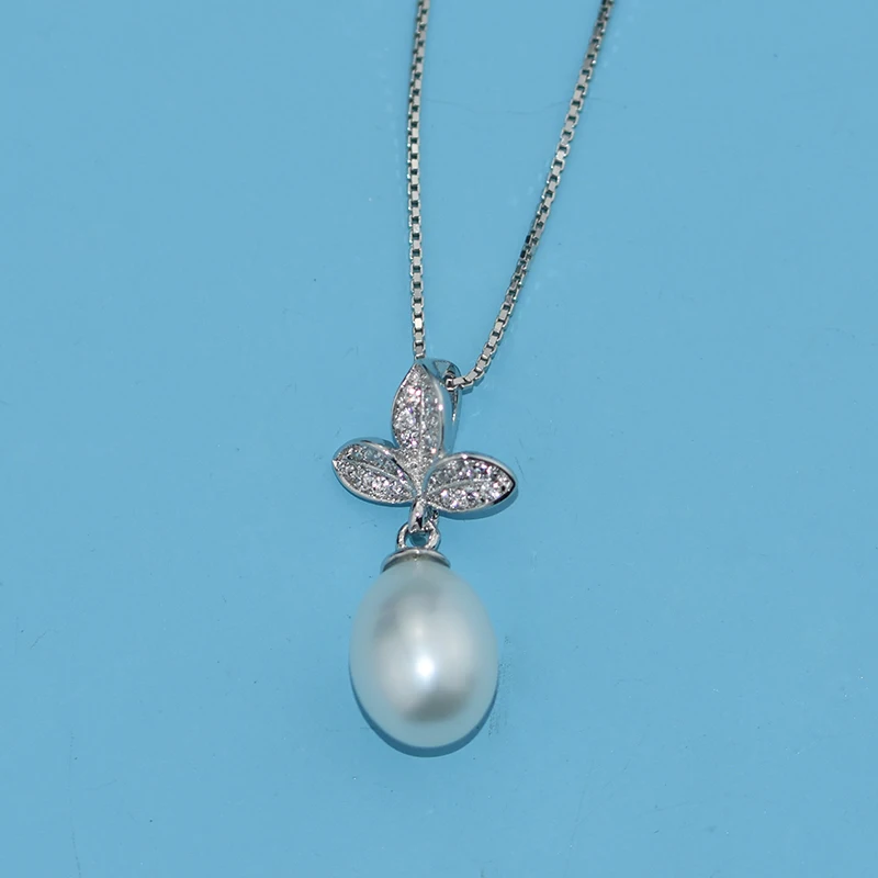 Женское ожерелье из серебра 925 пробы 8 9 мм|freshwater pearl pendant|f pendantpearl pendant |