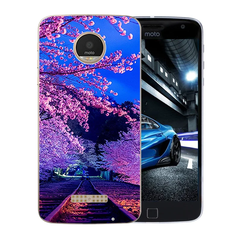 Чехол для телефона Motorola Z Play с животным узором прозрачный гелевый матовый чехол