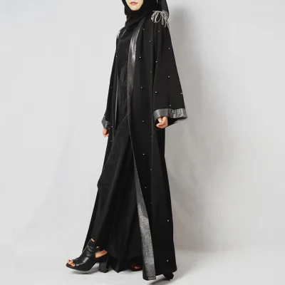 Женское кимоно черное кафтан арабское мусульманское турецкое хиджаб кардиган