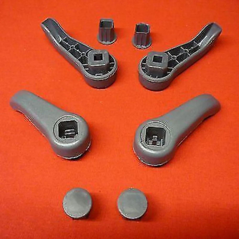 

New 1 Pair Car Seat Adjusting Lever Handle Pull Handles For Renault Clio MK2 Interior Hand Seat Tilt Pull Set Dark Grey & black