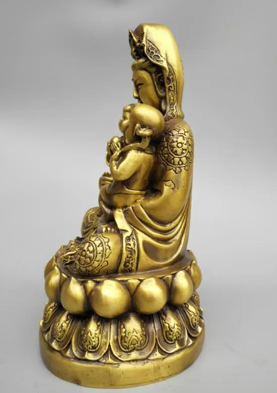 Китайская резьба Seiko из чистой латуни Guanyin bodhisattva hug | Дом и сад