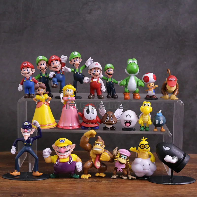 Супер Марио Bros семья мини фигурки из ПВХ игрушки 22 шт./компл. Луиджи уарио Waluigi Toad