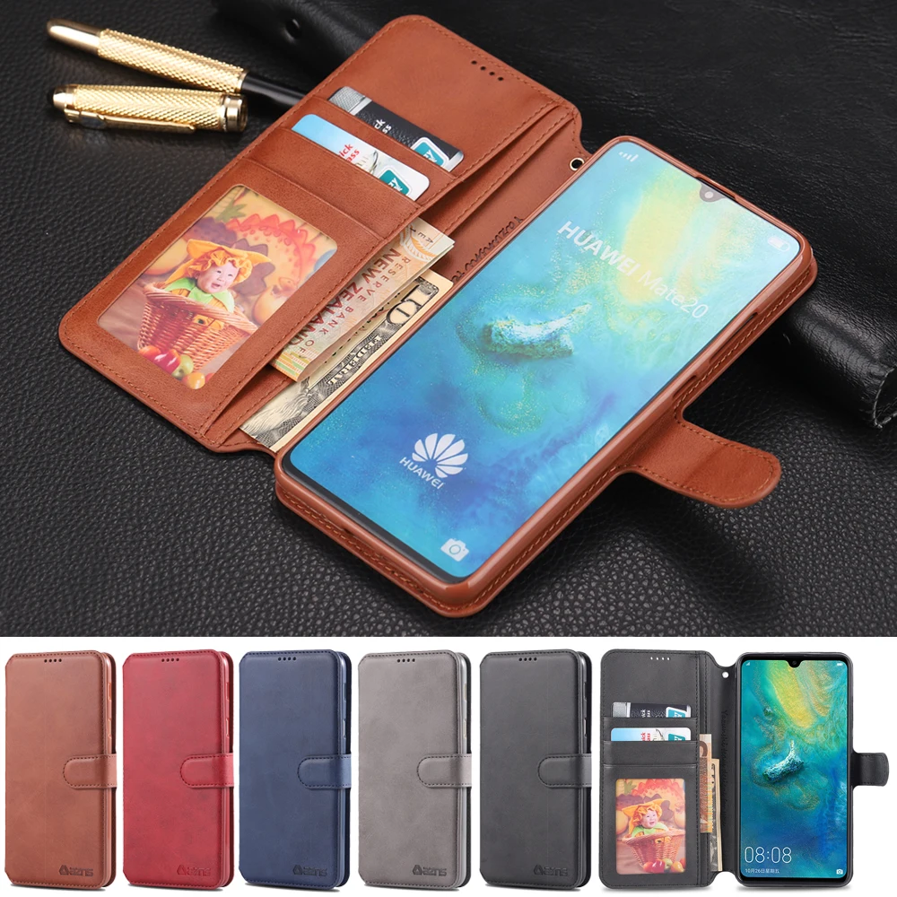 Кожаный чехол для Huawei Mate 20 Lite с силиконовым бумажником роскошный держатель карт