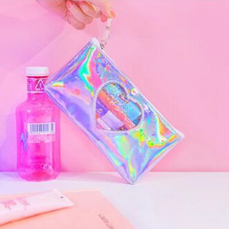 Новинка, косметички Milkjoy Laser Lucency, милые бриллианты, голограмма, для девушек, косметичка, для путешествий, косметички, пенал-сумочка, Bentoy - Цвет: Sliver