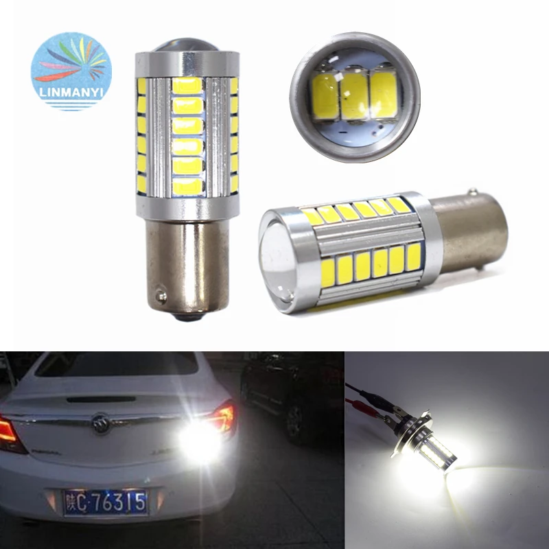 

2 шт. 1156 задние фары S25 P21W BA15S 1156 33LED 5630 33 SMD подсветка заднего хода задний фонарь с объективом 12В