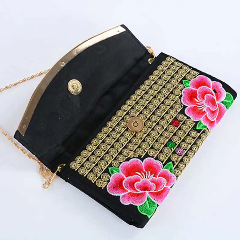 Embroidery Ethnic Women Shoulder Bags Gorgeous Fashion Handmade Flowers Embroidered Handbag Ladies Clutch Bag | Багаж и сумки