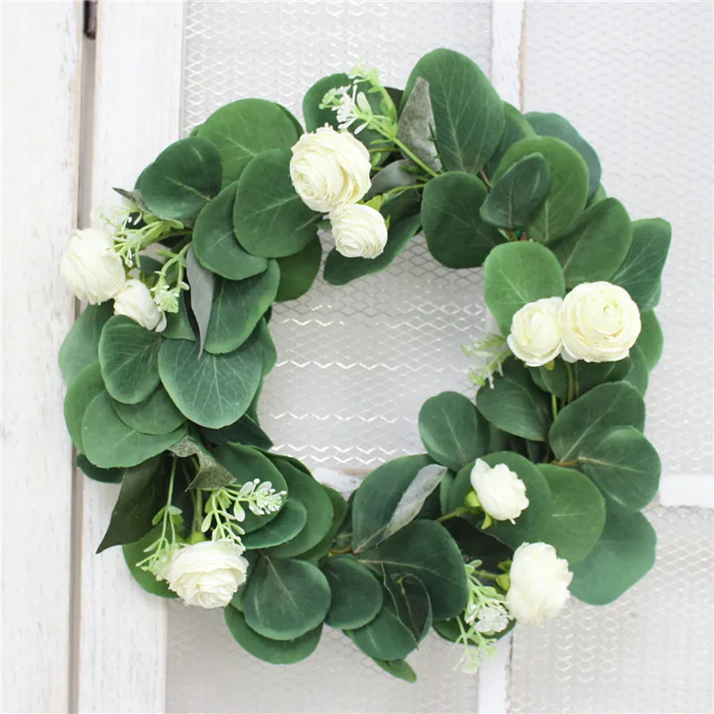 Зеленые искусственные цветы венок из листьев эвкалипта фотосессия - купить по