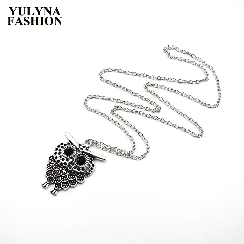 2019 Новый горячий винтажный женский кулон Сова длинный свитер цепь ювелирные
