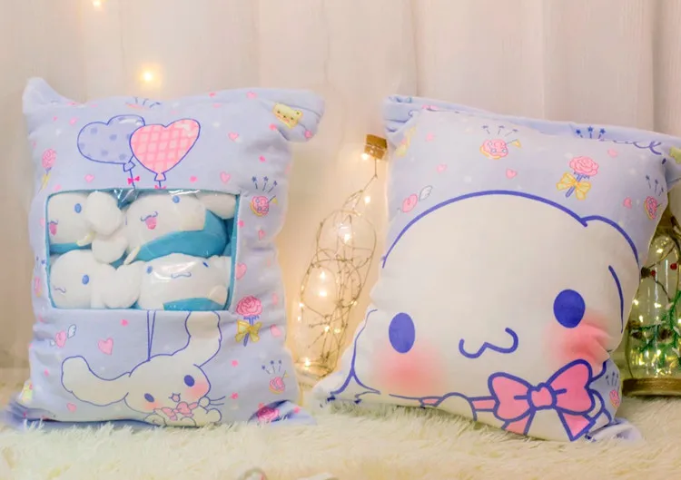 B Супер милый ЦУМ Cinnamoroll большие уши собака мелодия мультфильм кукла подушка, плюшевые игрушки в 1 мешок для детей Подарки для девочек - Цвет: B