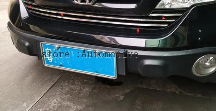 4 шт. для Honda CRV CR-V 2007 2008 2009 Высококачественная передняя решетка из нержавеющей стали вокруг отделки гоночных Грилей