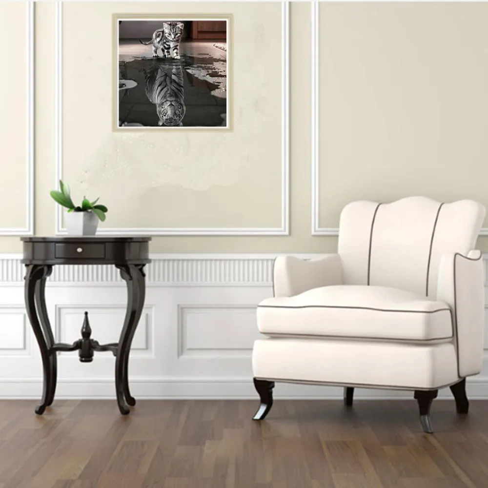 5D алмазная вышивка с котом и тигром крестиком домашний декор живопись 12 31 | Дом