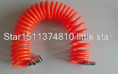 

12mm(OD) x 8mm(ID) PU Recoil Air Tubing Pipe Hose 15m With Quick Connector