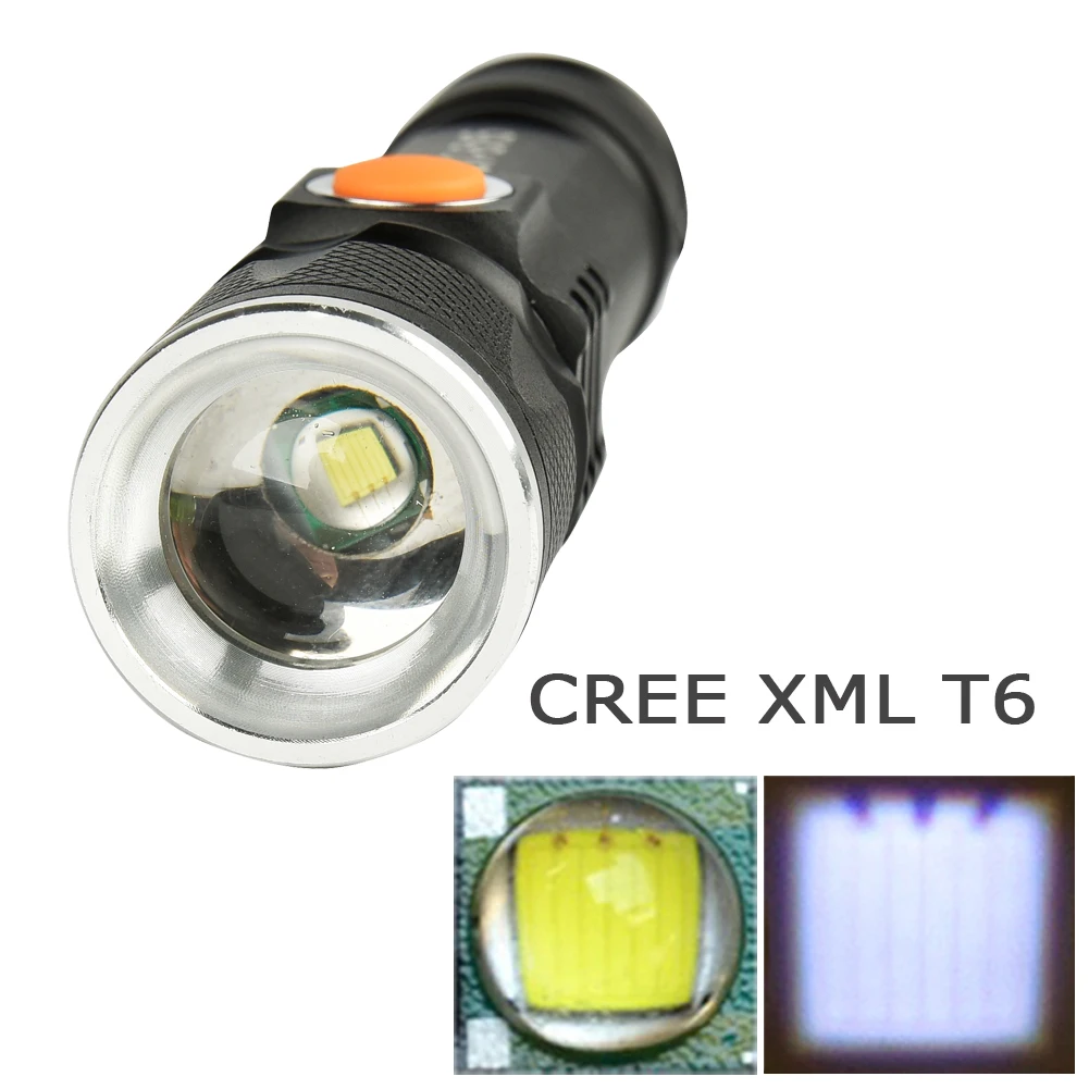 Usb фонарик мини cree xml t6 Увеличить факел Водонепроницаемая светодиодная лампа для