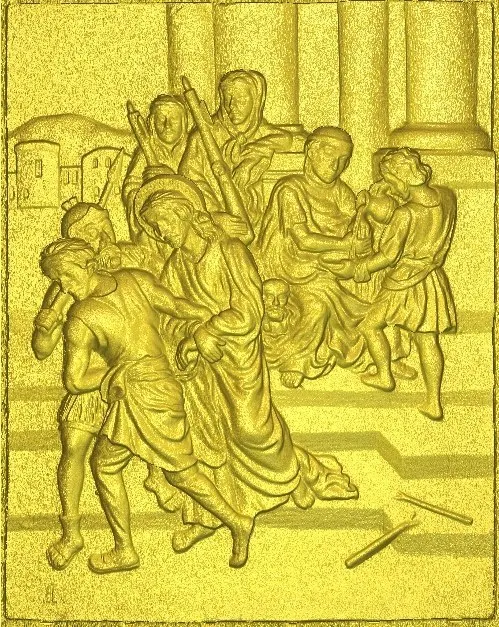 Рельефные 3d модели 14th для ЧПУ в формате STL с Христом путь печали|3d model relief|3d relief