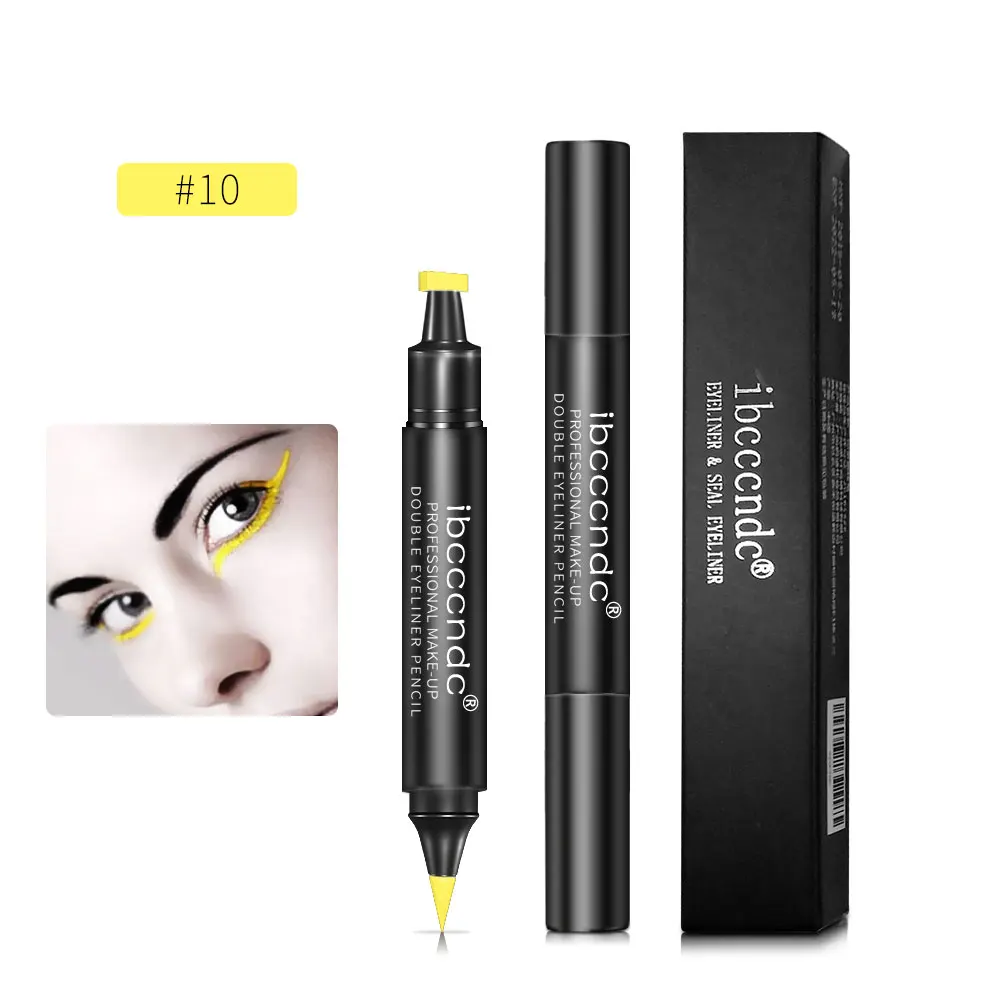 10 Color double-headed seal eyeliner waterproof and sweatproof Professional and lasting Beauty Tool Makeup Lady maquiagem TSLM1 - Цвет: 10