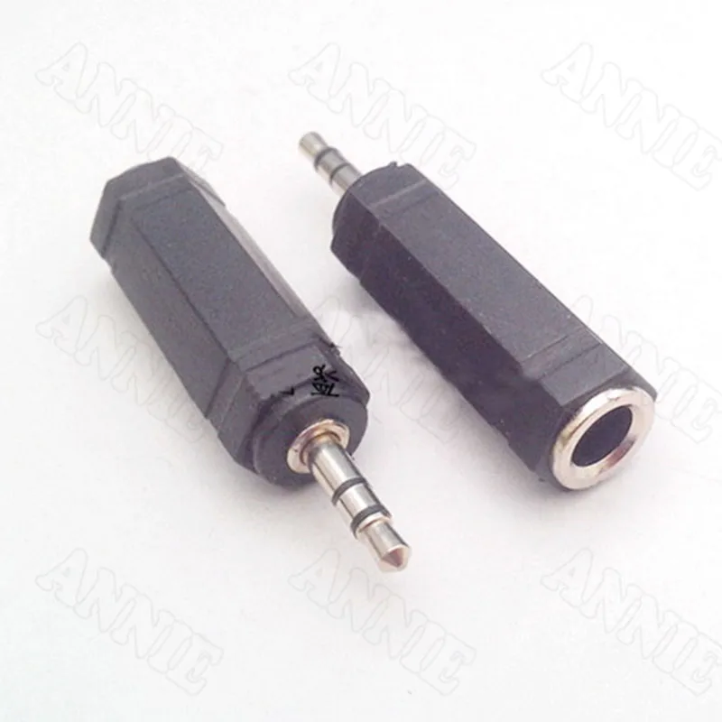 

50pcs/lot 3.5 Dual Channel To 6.5 Audio Converter AV Video Socket 6.35 Female To Male Jack