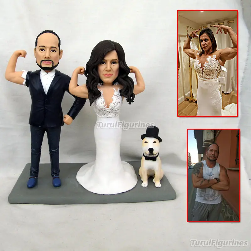 

ooak Polymer Clay minature doll figurine Superb workmanship Collectible figurine toys for man wedding decoration cake topper