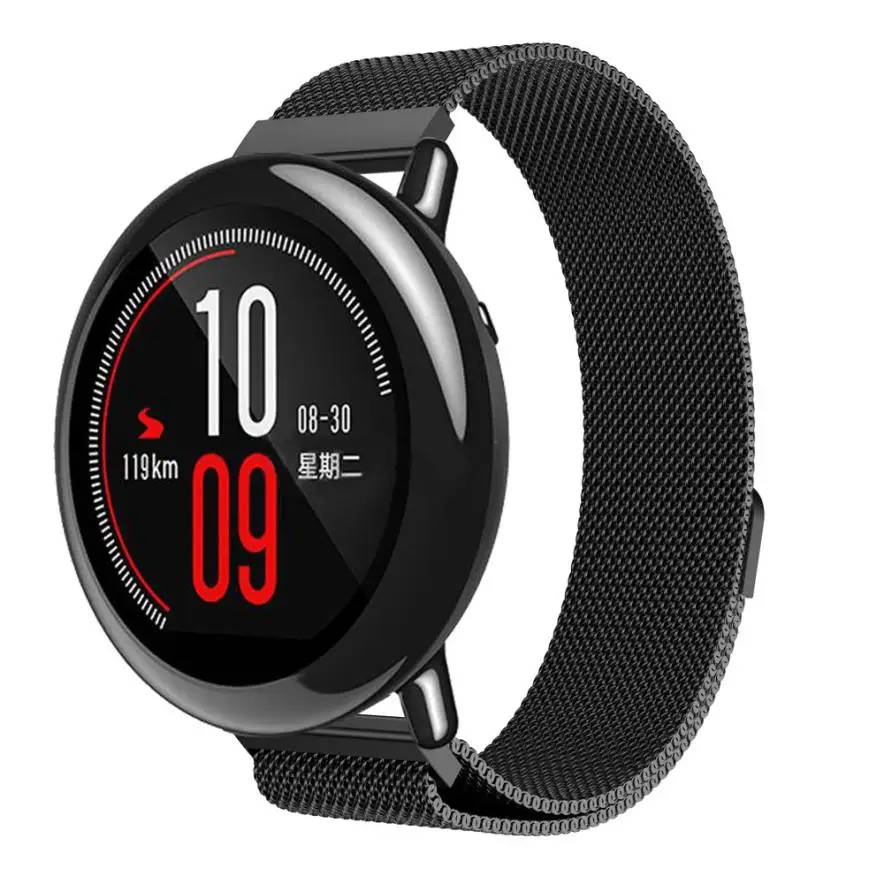 Модные магнитные часы из нержавеющей стали для Huami Amazfit A1602 Smartwatch Watachband Спортивные