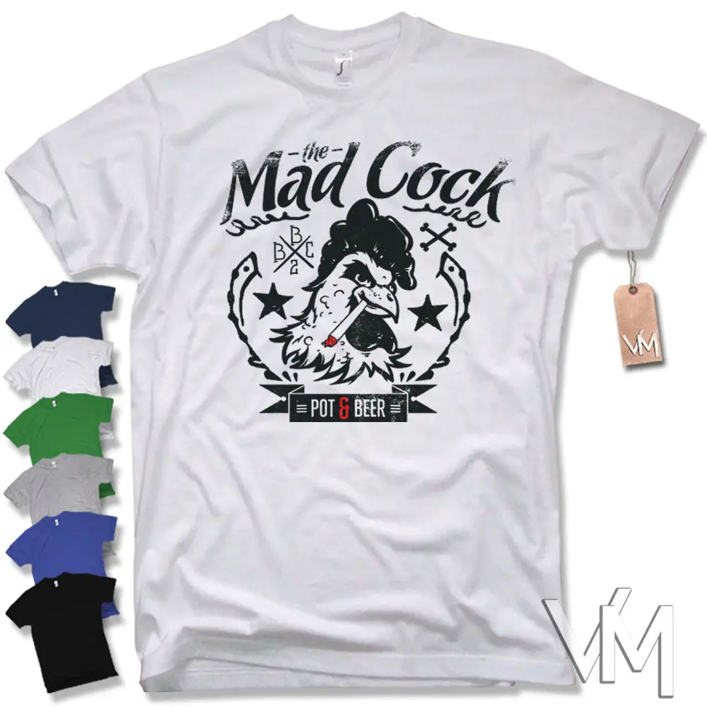 

2019 New Short Sleeve Tee T-Shirt' Pot and Beer' Old School Fight Outlaw Funny Weed Retro Size Male T Shirt