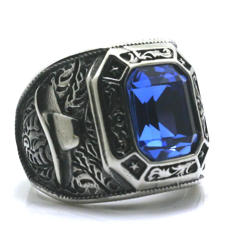 Мужское кольцо для мальчиков из нержавеющей стали 316L|ring ring|red stonered stone ring |