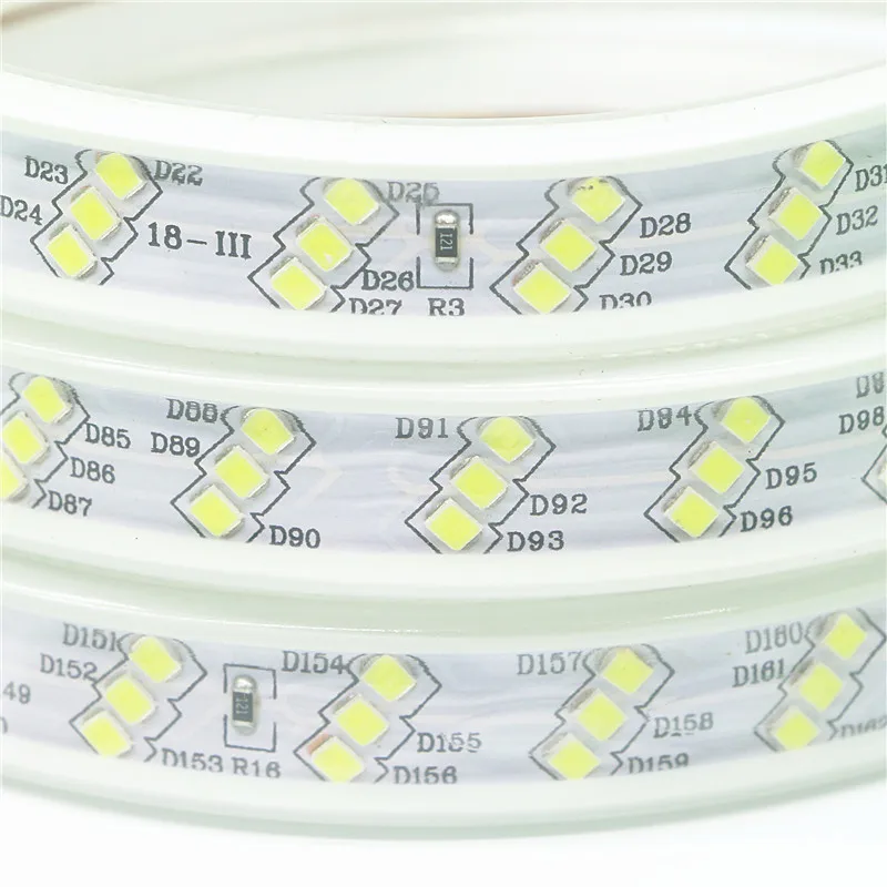 Водонепроницаемая светодиодная лента 220 В 2835 SMD 180 светодиодов/м трехрядные
